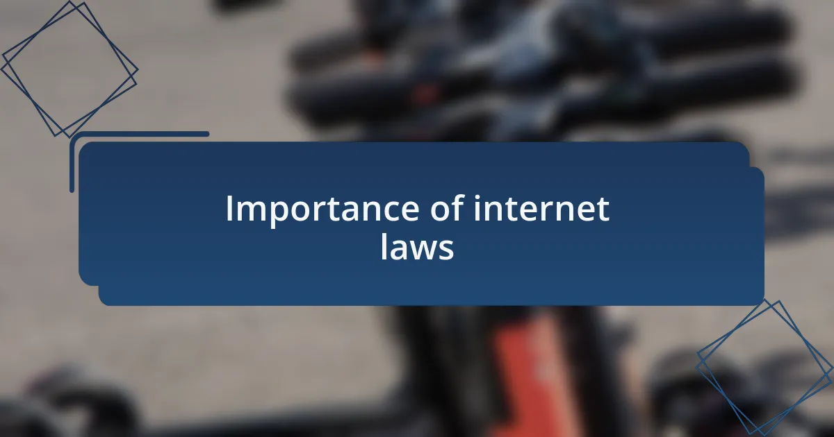 Importance of internet laws
