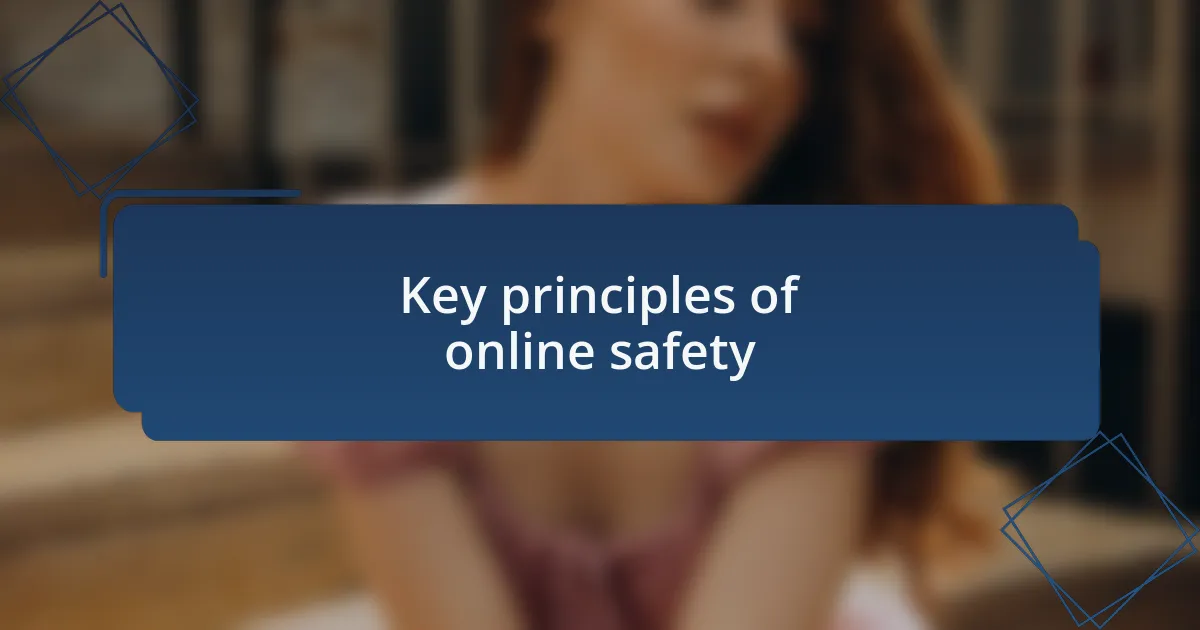 Key principles of online safety