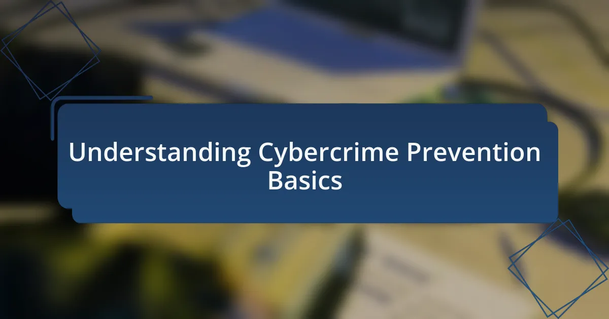 Understanding Cybercrime Prevention Basics